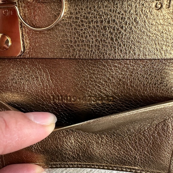 Gucci Canvas Leather Monogram Key Case Holder Gold GUC - Picture 6 of 10